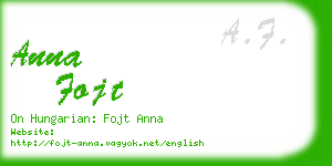 anna fojt business card